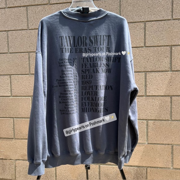 Taylor Swift Eras Tour Blue Crewneck Sweater Official Merch NEW - Picture 6 of 14